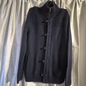 Men's H&M Navy Sweater with Button Closure